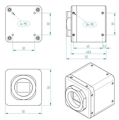 Rozmry kamery DataCam CMOS