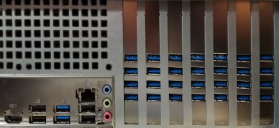 There are 28 USB 3.0 ports added to the computer